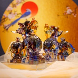 琉璃貔貅（参色)  Glazed Glass Kirin (Golden)