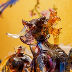 琉璃貔貅（参色)  Glazed Glass Kirin (Golden)